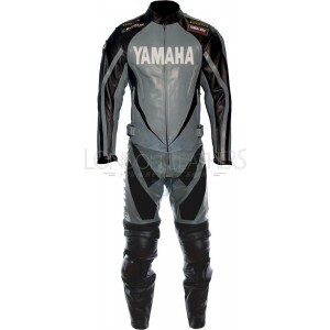 Yamaha Spike Grey Race Motorcyle Leather Suit